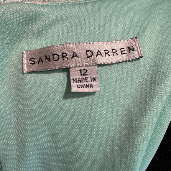 Sandra Darren Tapestry Dress Size 12 Jewel Collar Pleated Sleeveless Chic - Picture 6 of 7